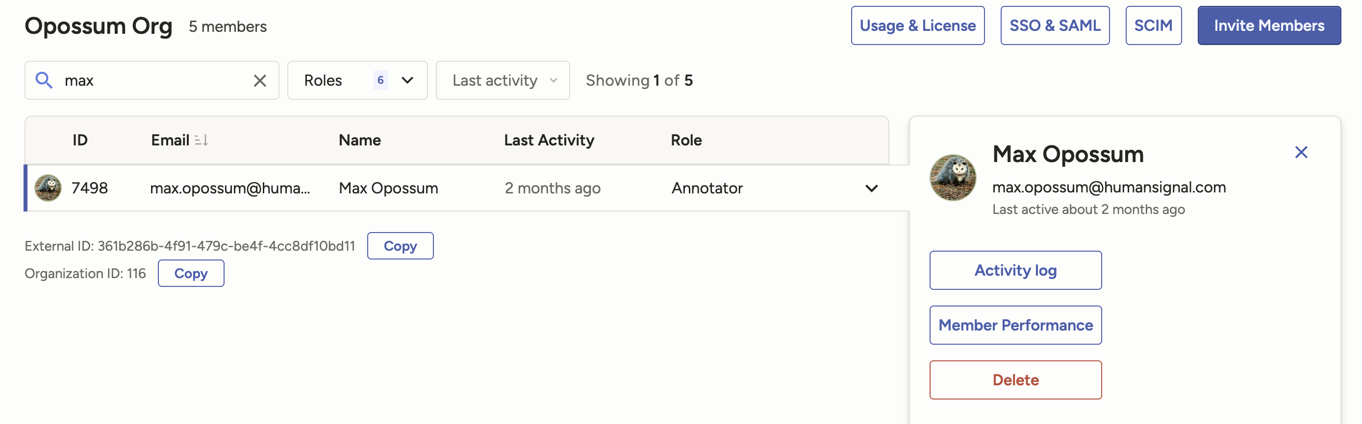 Screenshot of Performance Report button